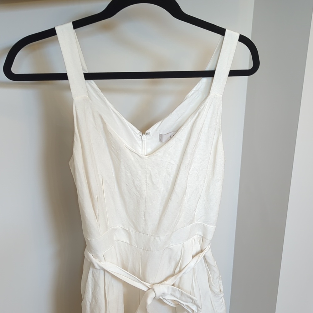 LOFT White Linen Jumpsuit - Picture 3 of 7